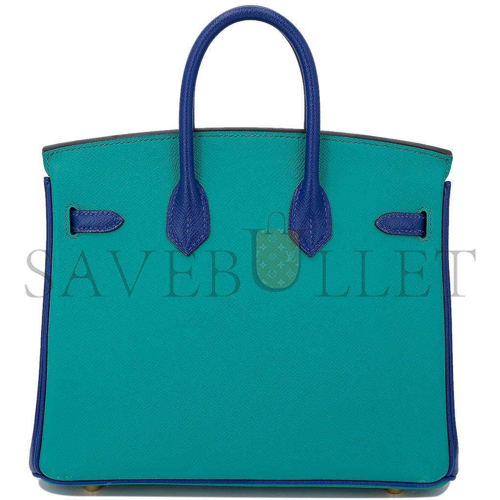 HERMÈS MASTER BIRKIN 35 EPSOM IN MALACHITE GREEN AND AQUA BLUE WITH GOLD BUCKLE H028369CK33 (35*28*18cm)